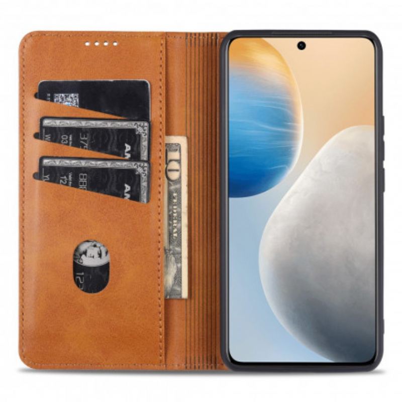 Capa De Celular Para Vivo X60 Pro Flip Estilo De Couro Azns