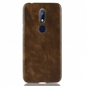 Capa De Celular Para Nokia 7.1 Efeito Couro Lichia