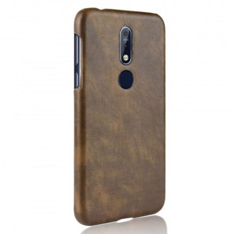 Capa De Celular Para Nokia 7.1 Efeito Couro Lichia