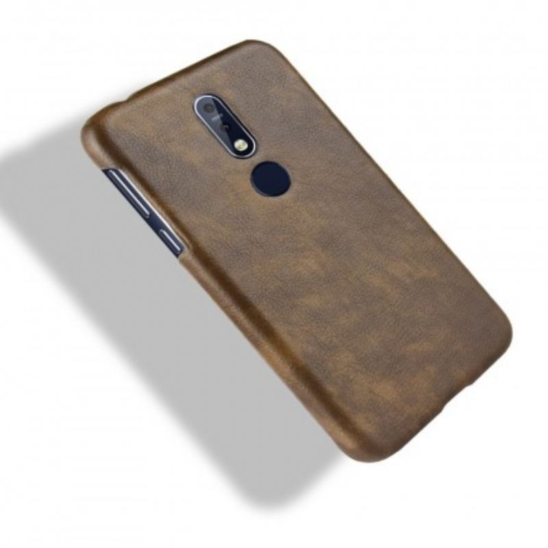 Capa De Celular Para Nokia 7.1 Efeito Couro Lichia