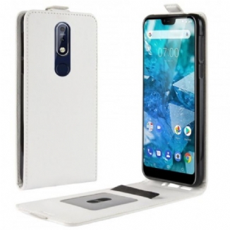 Capa De Couro Para Nokia 7.1 Flip Dobrável Retrô