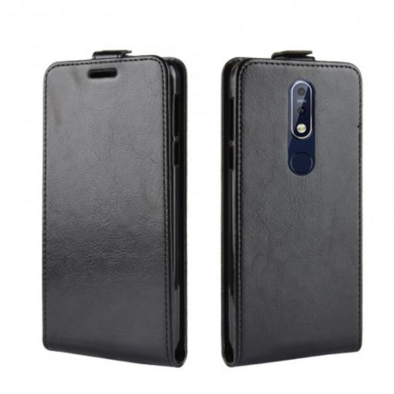 Capa De Couro Para Nokia 7.1 Flip Dobrável Retrô