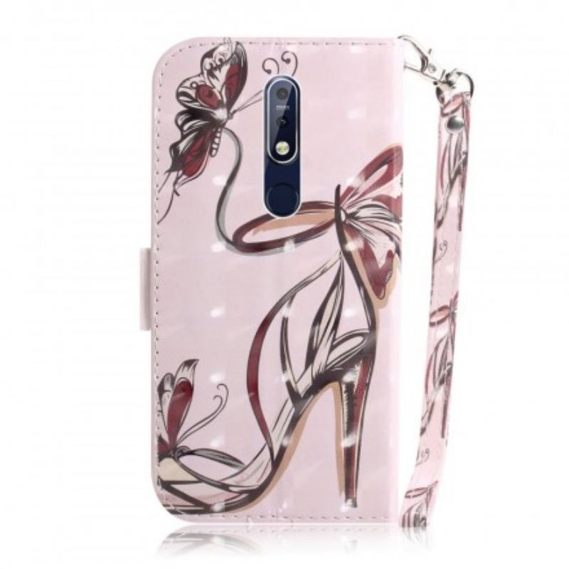 Capa Flip Para Nokia 7.1 De Cordão Bomba Strappy