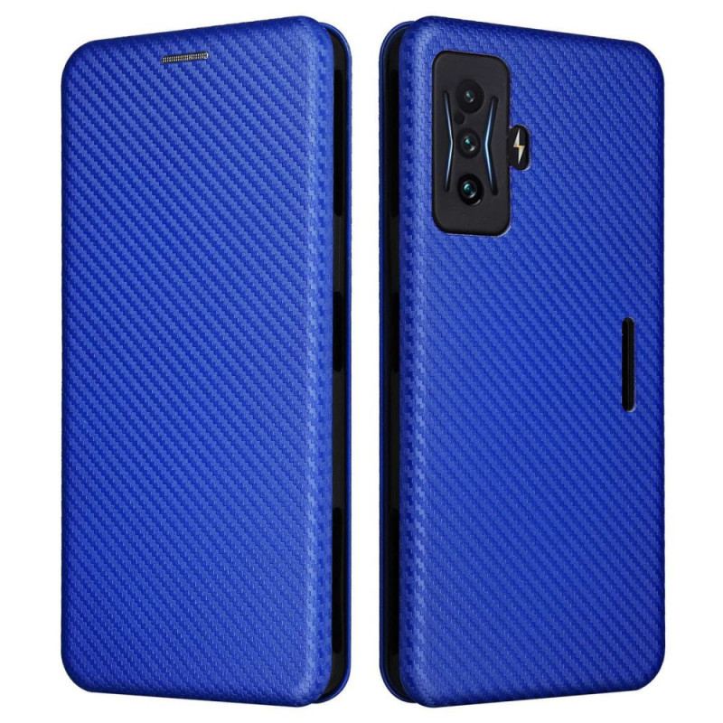 Capa De Celular Para Poco F4 GT Flip Fibra De Carbono