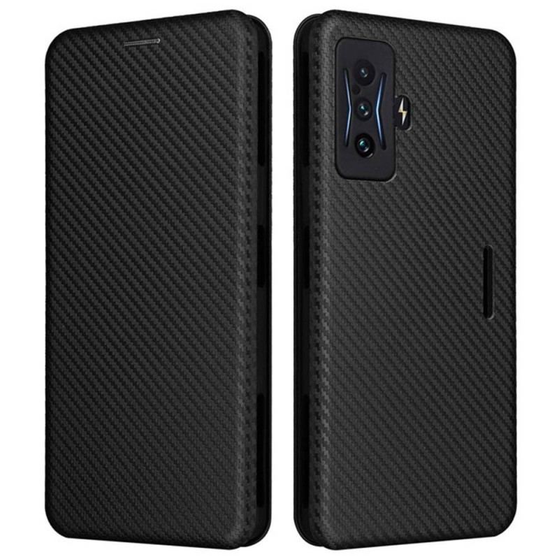 Capa De Celular Para Poco F4 GT Flip Fibra De Carbono