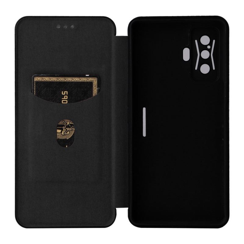 Capa De Celular Para Poco F4 GT Flip Fibra De Carbono