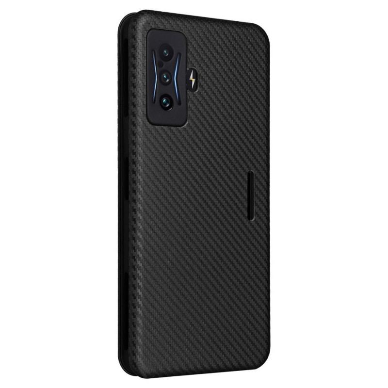 Capa De Celular Para Poco F4 GT Flip Fibra De Carbono