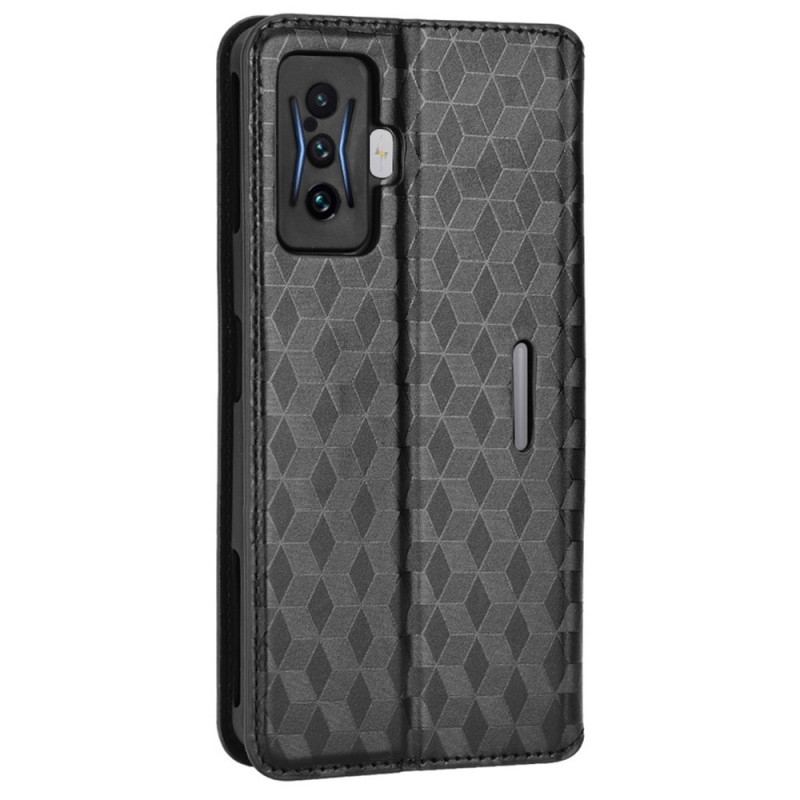 Capa De Celular Para Poco F4 GT Flip Textura 3d Com Efeito De Couro