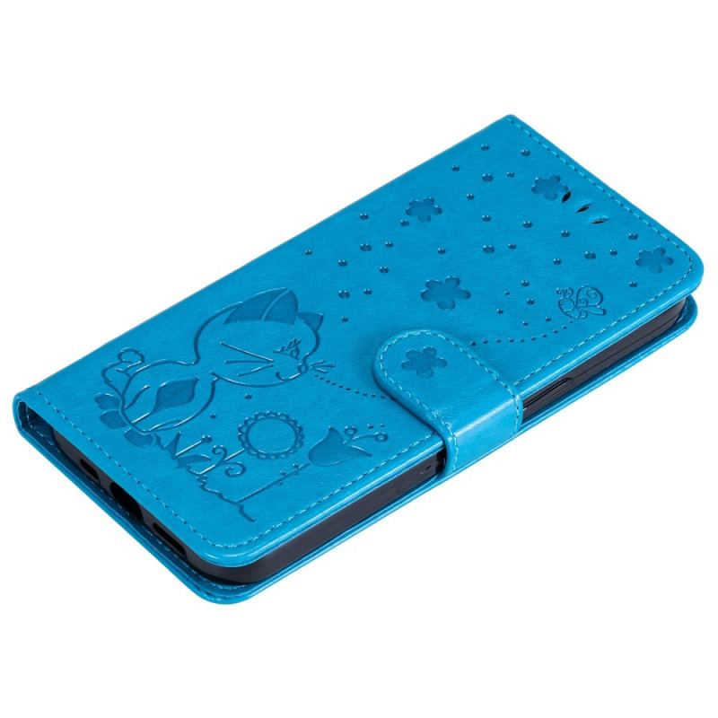 Capa Flip Para Poco F4 GT Gato E Abelhas