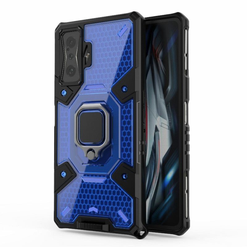 Capa Para Poco F4 GT Honeycomb Com Suporte De Anel