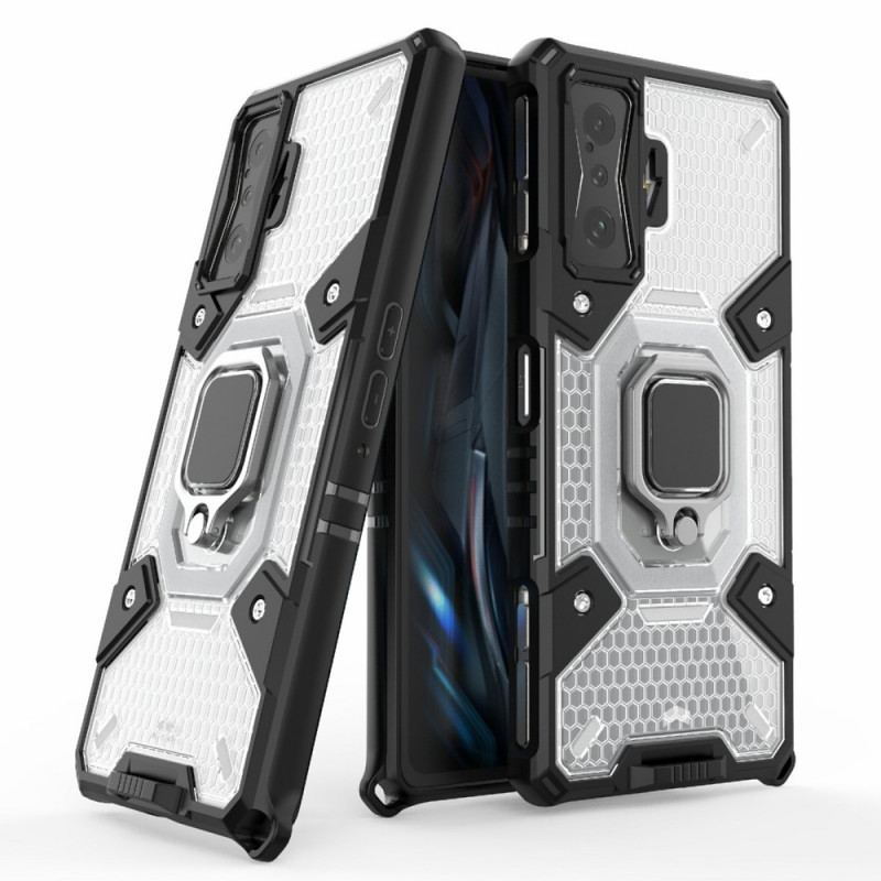 Capa Para Poco F4 GT Honeycomb Com Suporte De Anel