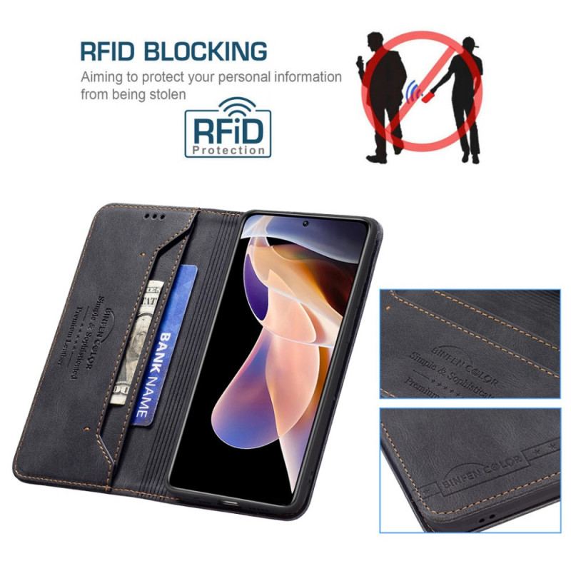 Capa De Celular Para Xiaomi Redmi Note 11 Pro Plus 5G Flip Costura Rfid Binfen Color