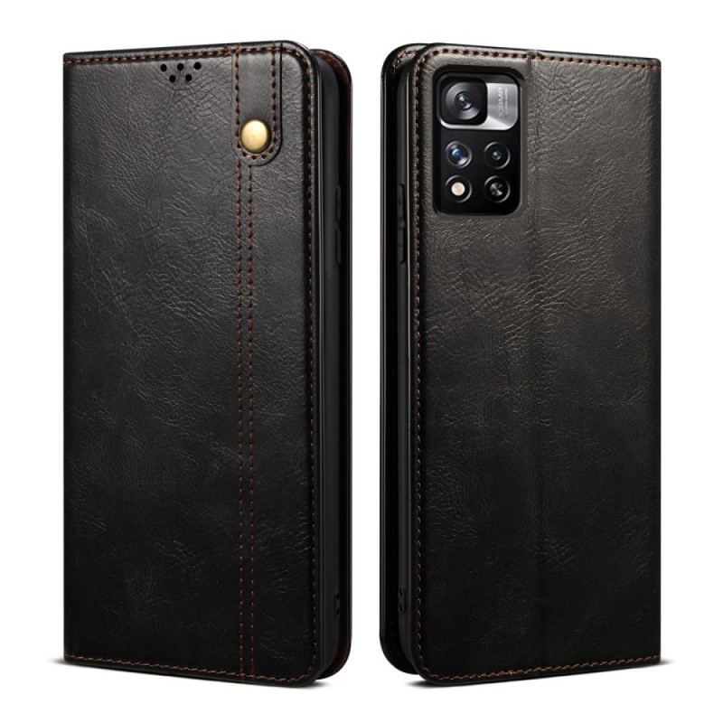 Capa De Celular Para Xiaomi Redmi Note 11 Pro Plus 5G Flip Couro Sintético Encerado