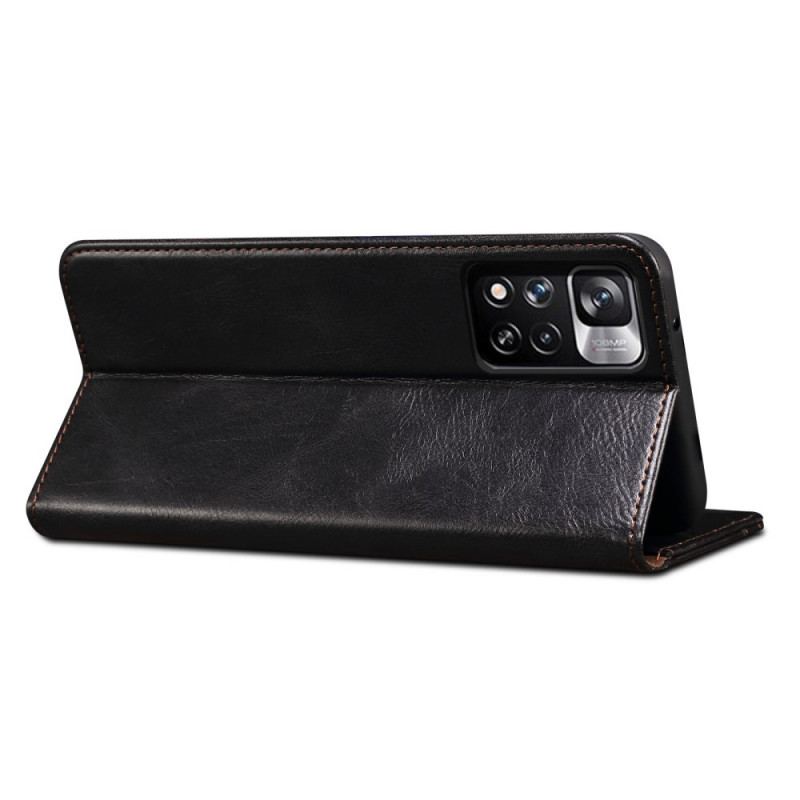 Capa De Celular Para Xiaomi Redmi Note 11 Pro Plus 5G Flip Couro Sintético Encerado