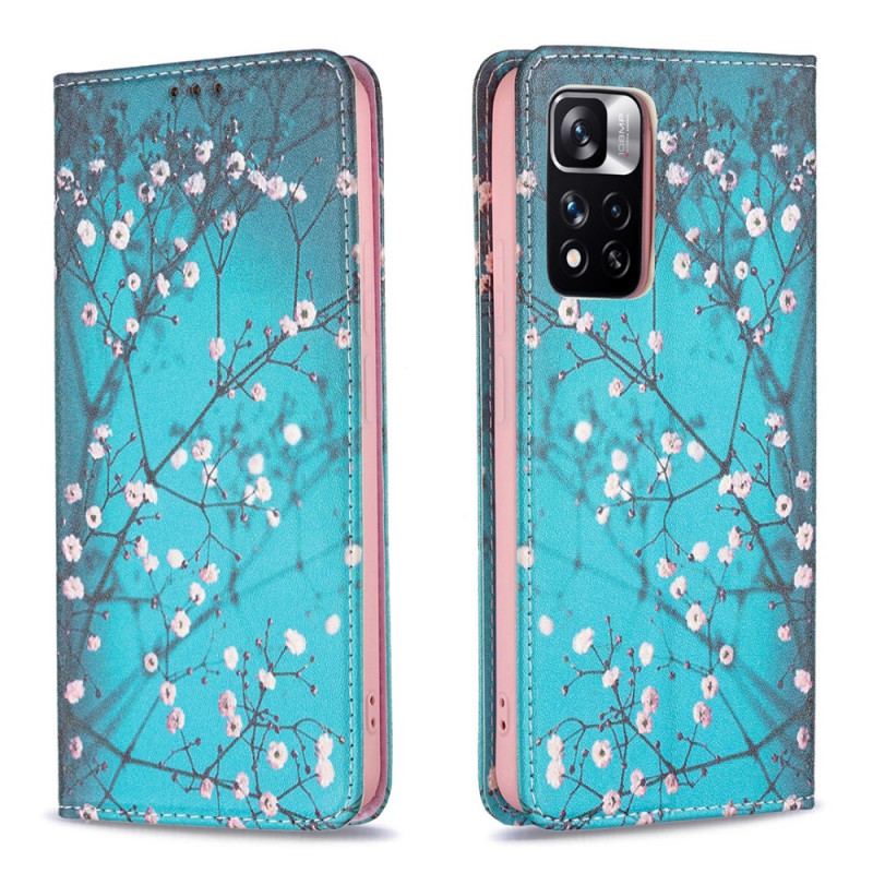 Capa De Celular Para Xiaomi Redmi Note 11 Pro Plus 5G Flip Ramos Floridos