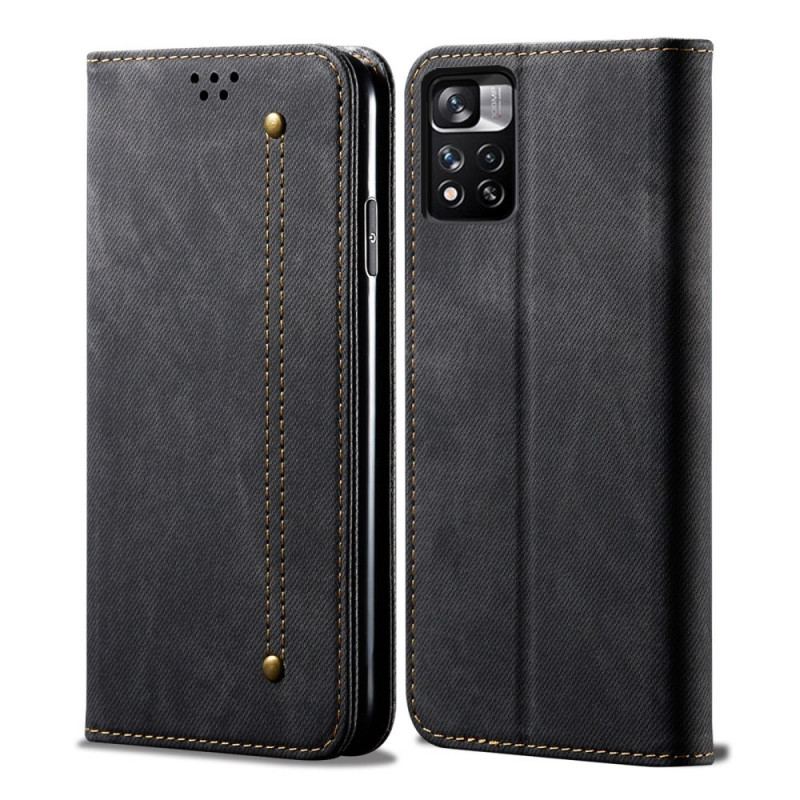 Capa De Celular Para Xiaomi Redmi Note 11 Pro Plus 5G Flip Tecido Jeans