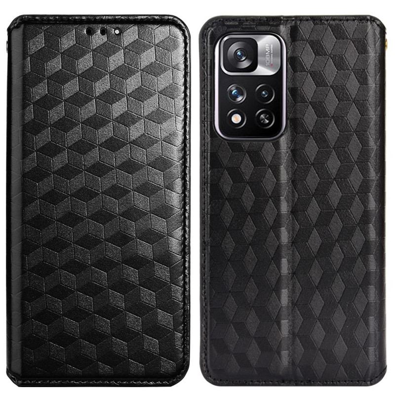 Capa De Celular Para Xiaomi Redmi Note 11 Pro Plus 5G Flip Textura 3d Com Efeito De Couro