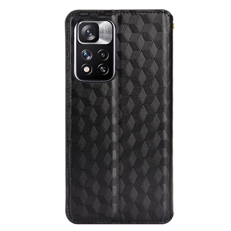 Capa De Celular Para Xiaomi Redmi Note 11 Pro Plus 5G Flip Textura 3d Com Efeito De Couro