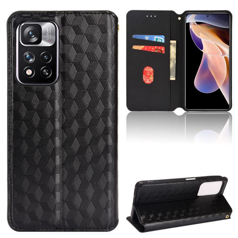 Capa De Celular Para Xiaomi Redmi Note 11 Pro Plus 5G Flip Textura 3d Com Efeito De Couro