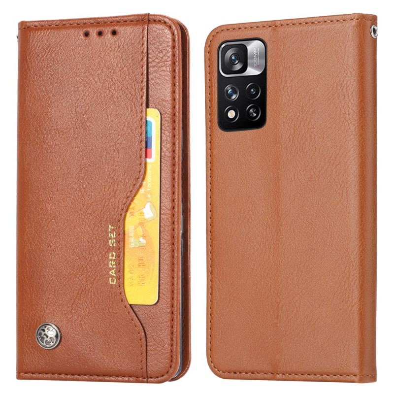 Capa De Celular Para Xiaomi Redmi Note 11 Pro Plus 5G Flip Titular De Cartão De Couro Sintético