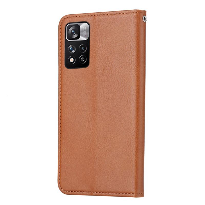 Capa De Celular Para Xiaomi Redmi Note 11 Pro Plus 5G Flip Titular De Cartão De Couro Sintético