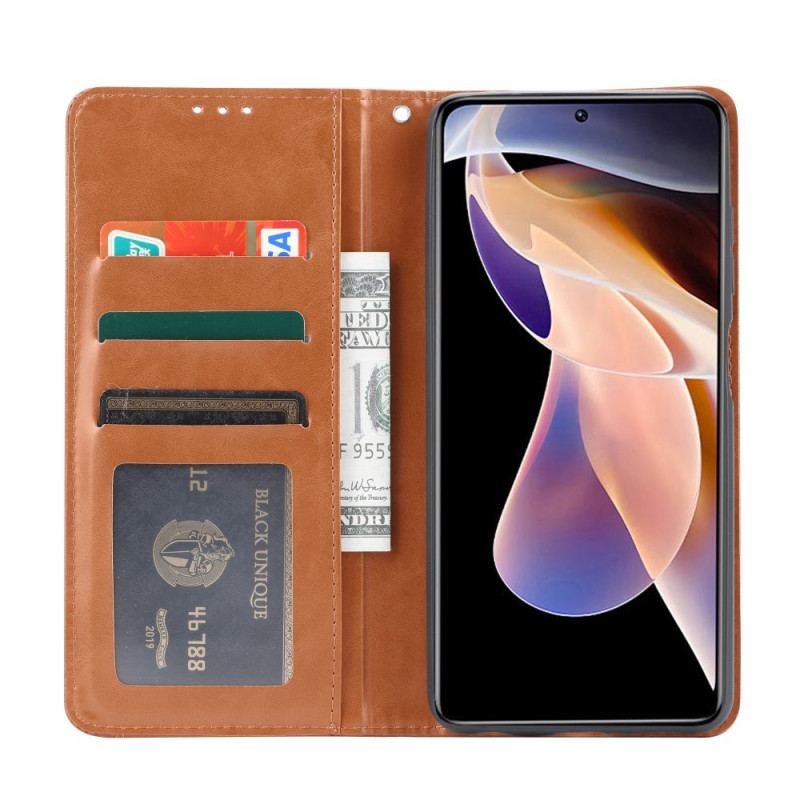 Capa De Celular Para Xiaomi Redmi Note 11 Pro Plus 5G Flip Titular De Cartão De Couro Sintético