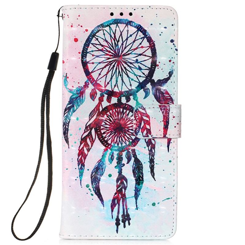 Capa De Couro Para Xiaomi Redmi Note 11 Pro Plus 5G Apanhador De Sonhos Aquarela