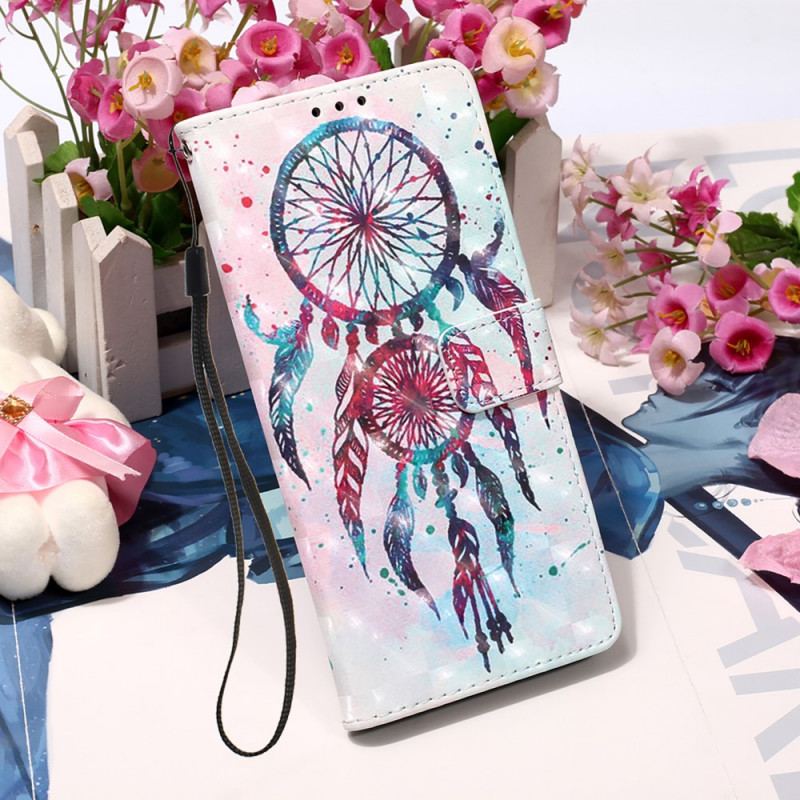 Capa De Couro Para Xiaomi Redmi Note 11 Pro Plus 5G Apanhador De Sonhos Aquarela