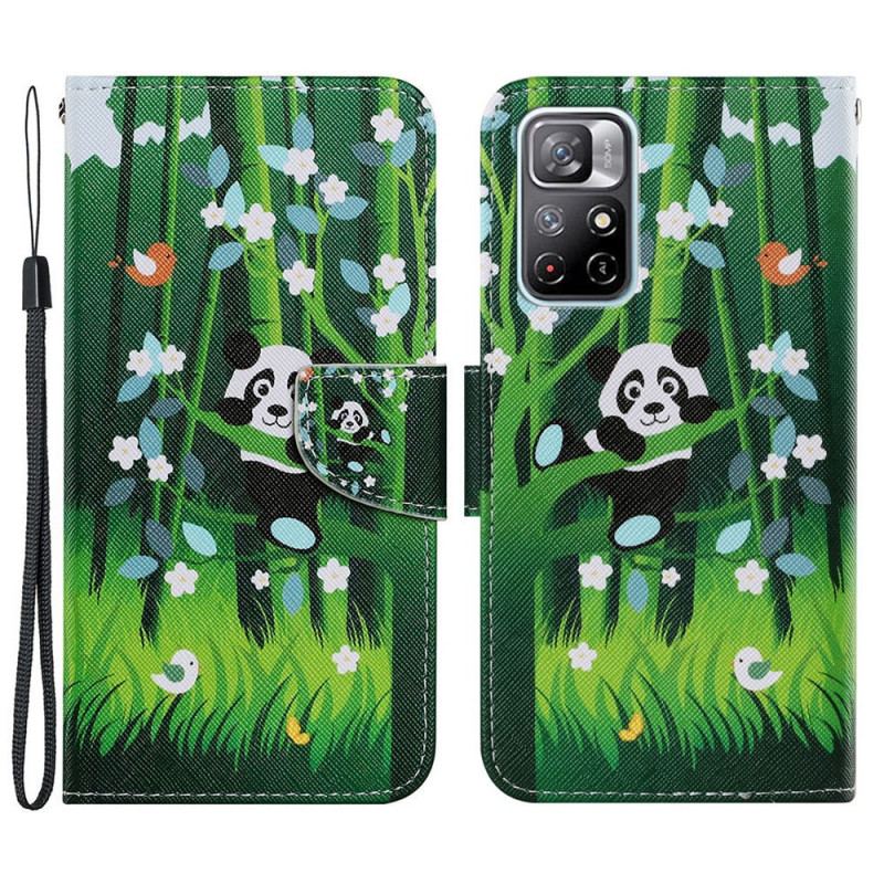 Capa De Couro Para Xiaomi Redmi Note 11 Pro Plus 5G Caminhada Do Panda