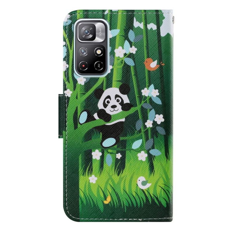 Capa De Couro Para Xiaomi Redmi Note 11 Pro Plus 5G Caminhada Do Panda