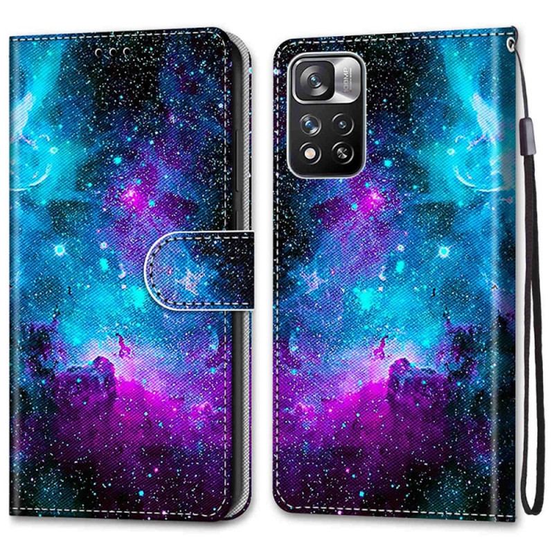 Capa De Couro Para Xiaomi Redmi Note 11 Pro Plus 5G Céu Cósmico