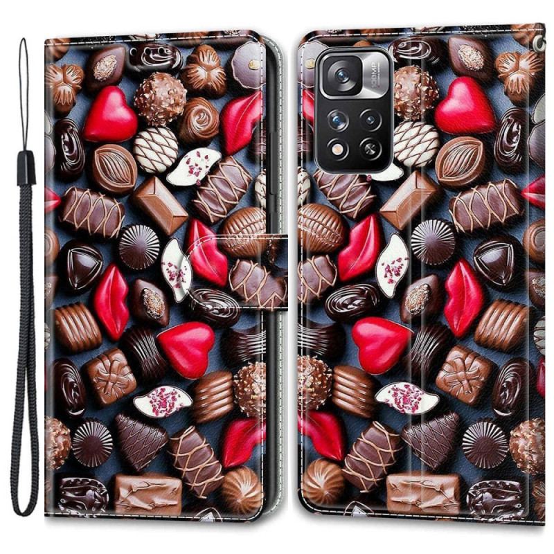 Capa De Couro Para Xiaomi Redmi Note 11 Pro Plus 5G Chocolates