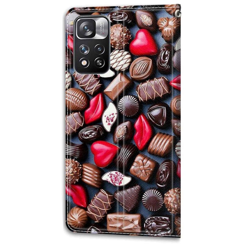 Capa De Couro Para Xiaomi Redmi Note 11 Pro Plus 5G Chocolates