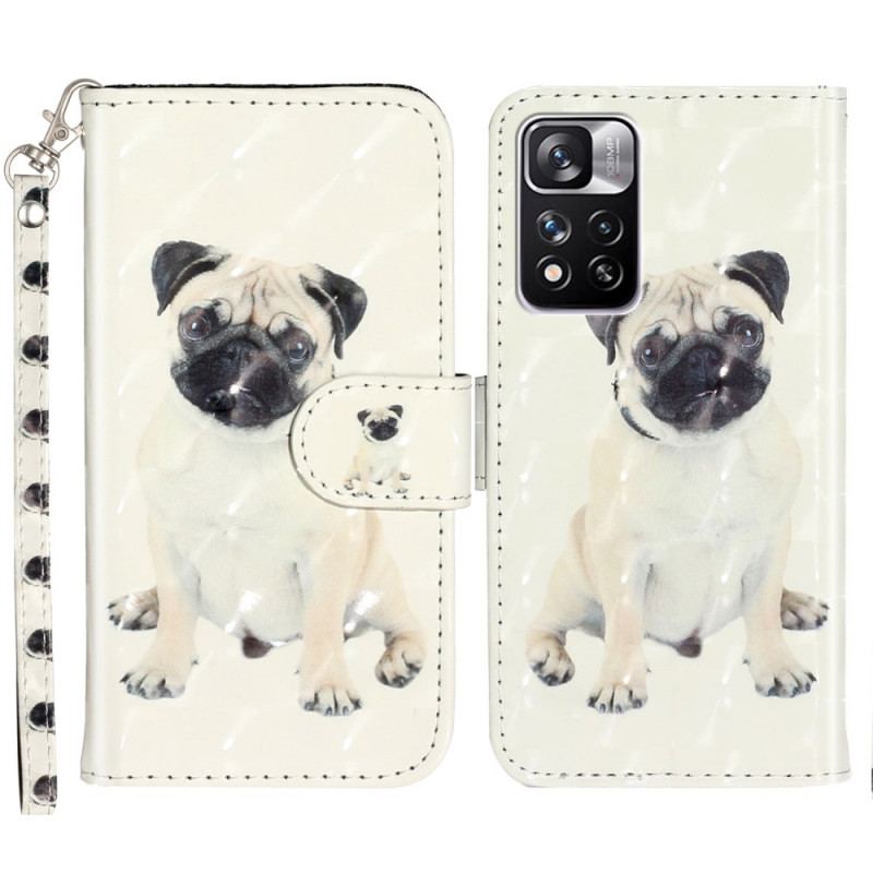 Capa De Couro Para Xiaomi Redmi Note 11 Pro Plus 5G De Cordão Cachorro Tanga