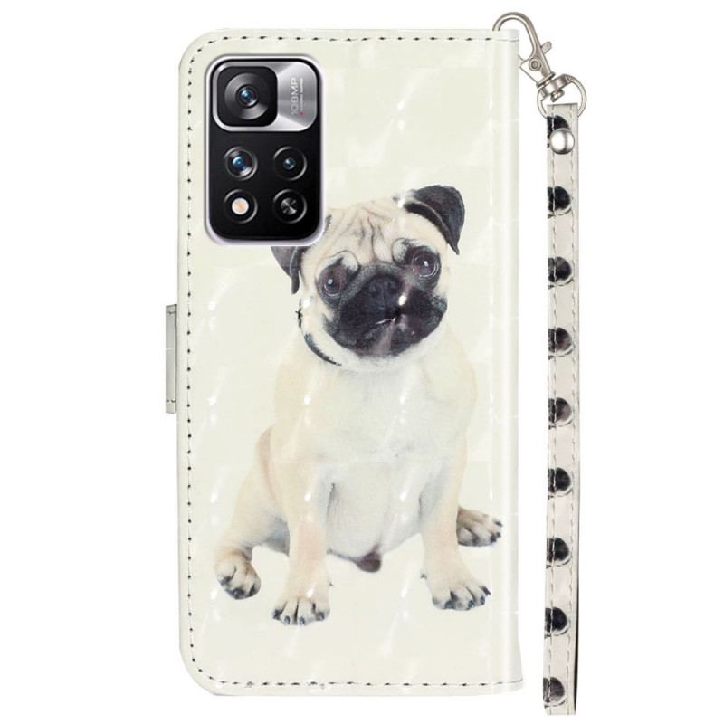 Capa De Couro Para Xiaomi Redmi Note 11 Pro Plus 5G De Cordão Cachorro Tanga