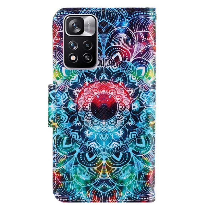 Capa De Couro Para Xiaomi Redmi Note 11 Pro Plus 5G De Cordão Mandala De Tiras Chamativas