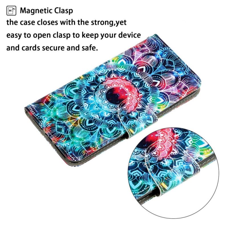 Capa De Couro Para Xiaomi Redmi Note 11 Pro Plus 5G De Cordão Mandala De Tiras Chamativas