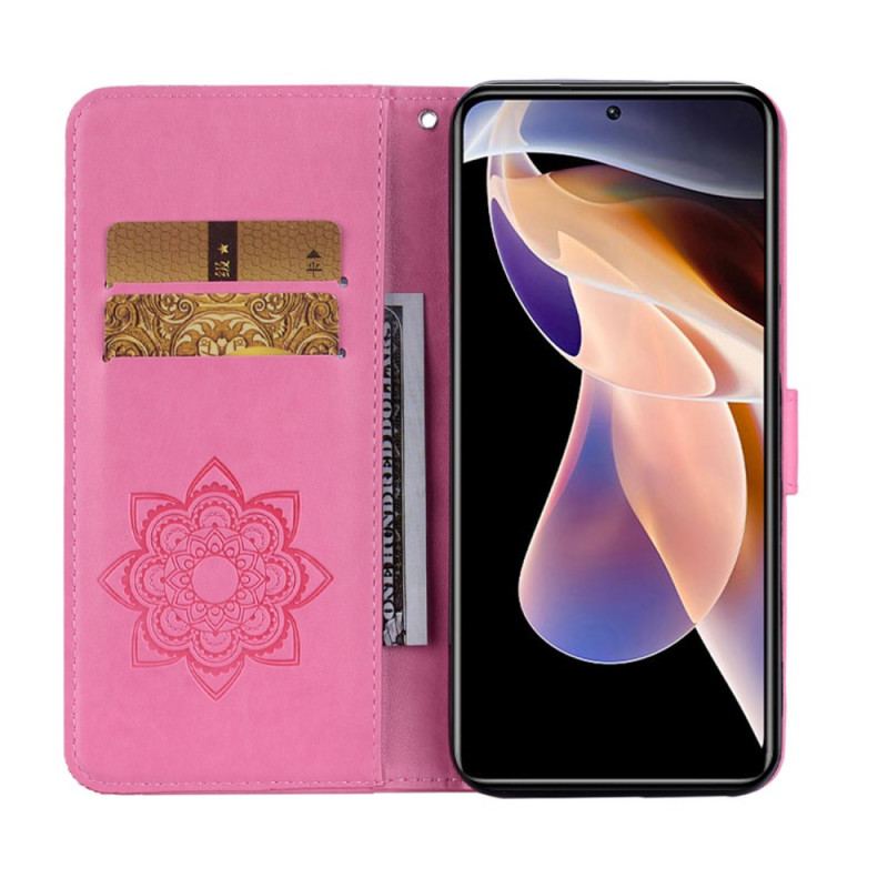 Capa De Couro Para Xiaomi Redmi Note 11 Pro Plus 5G Coruja Mandala E Charme