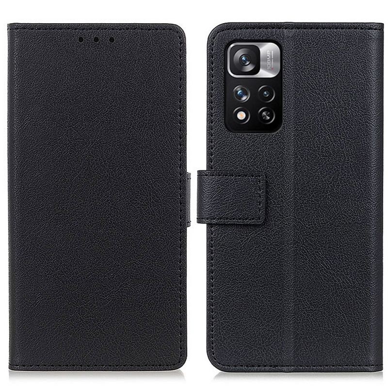 Capa De Couro Para Xiaomi Redmi Note 11 Pro Plus 5G Efeito Couro Clássico