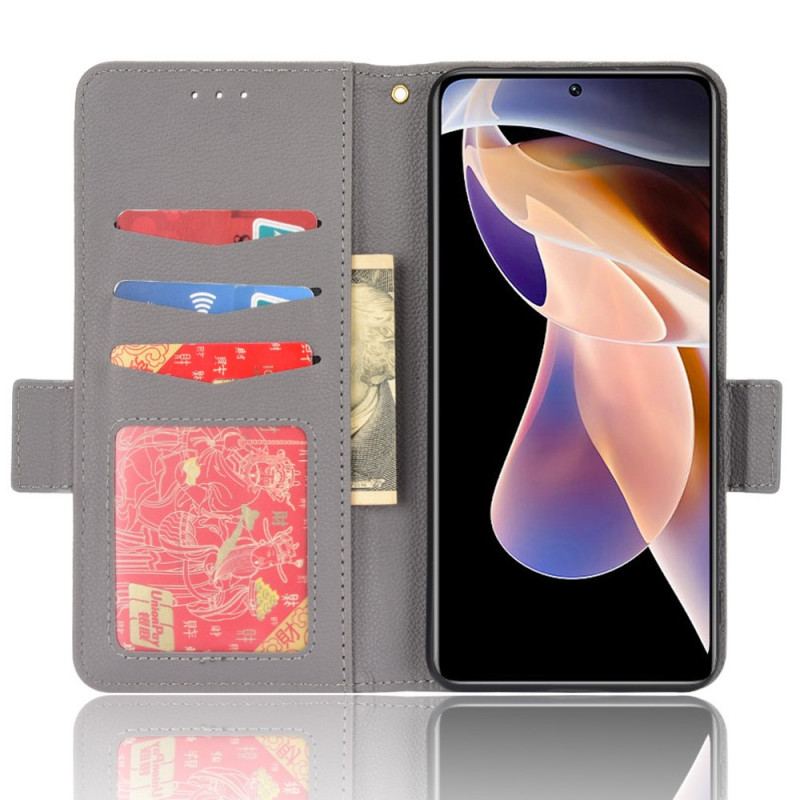 Capa De Couro Para Xiaomi Redmi Note 11 Pro Plus 5G Couro Sintético De Lichia Tradicional