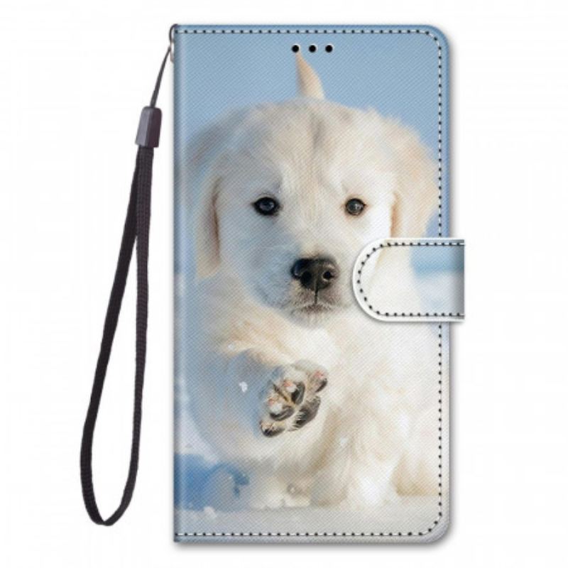 Capa Em Pele Para Xiaomi Redmi Note 11 Pro Plus 5G De Cordão Cachorro Tanga