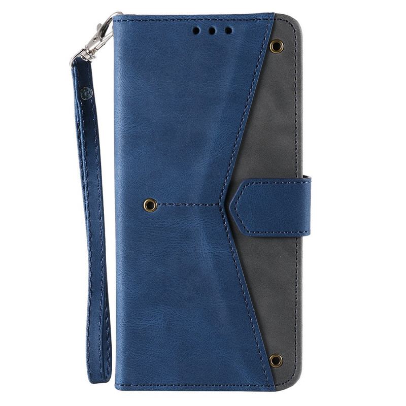 Capa Em Pele Para Xiaomi Redmi Note 11 Pro Plus 5G Costuras Com Toque De Pele