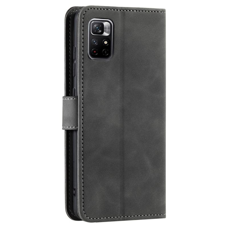 Capa Em Pele Para Xiaomi Redmi Note 11 Pro Plus 5G Costuras Com Toque De Pele