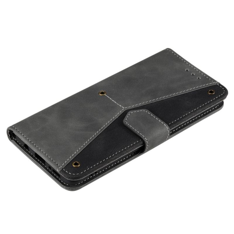 Capa Em Pele Para Xiaomi Redmi Note 11 Pro Plus 5G Costuras Com Toque De Pele