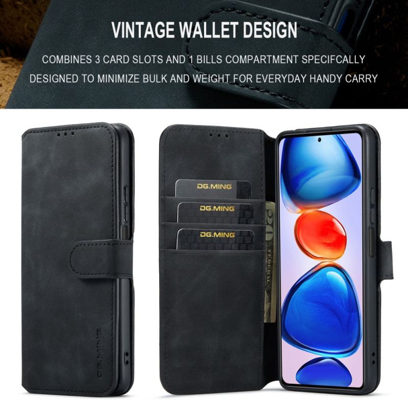 Capa Em Pele Para Xiaomi Redmi Note 11 Pro Plus 5G Dg.ming Retro