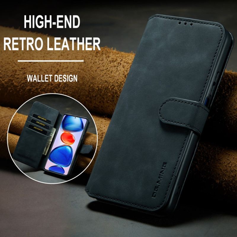 Capa Em Pele Para Xiaomi Redmi Note 11 Pro Plus 5G Dg.ming Retro