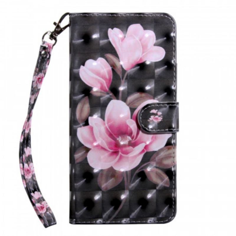 Capa Em Pele Para Xiaomi Redmi Note 11 Pro Plus 5G Flores Em Flor