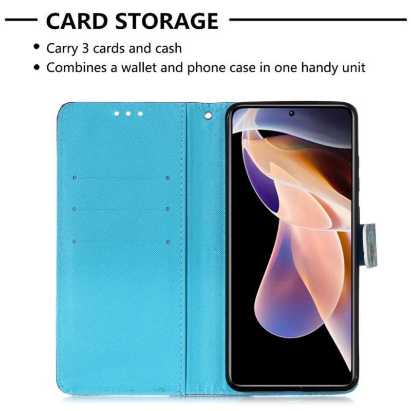 Capa Flip Para Xiaomi Redmi Note 11 Pro Plus 5G Borboletas Douradas