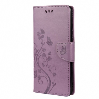 Capa Flip Para Xiaomi Redmi Note 11 Pro Plus 5G Borboletas E Flores