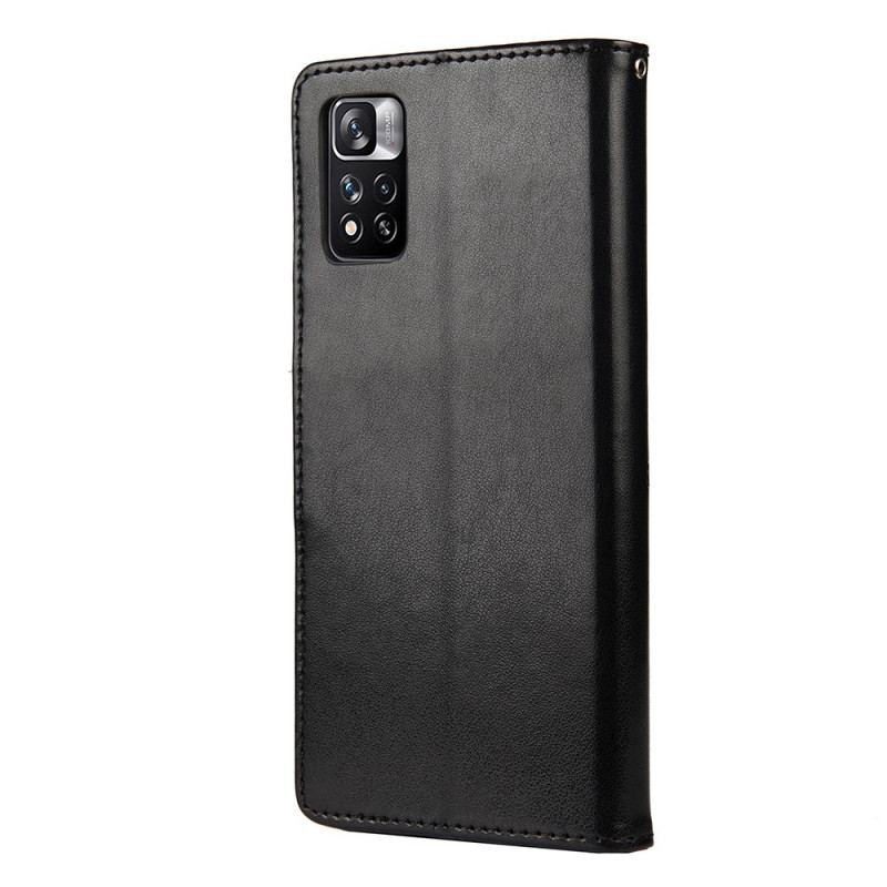 Capa Flip Para Xiaomi Redmi Note 11 Pro Plus 5G Borboletas E Flores